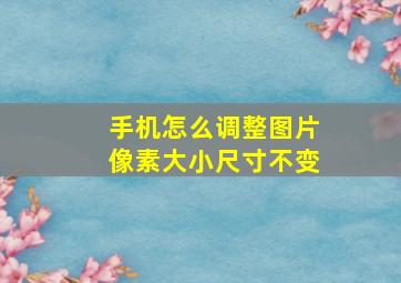 手机怎么调整图片像素大小尺寸不变