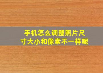 手机怎么调整照片尺寸大小和像素不一样呢