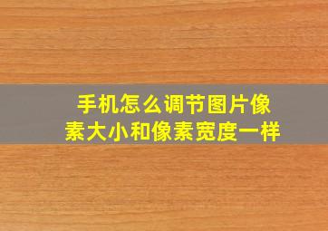 手机怎么调节图片像素大小和像素宽度一样