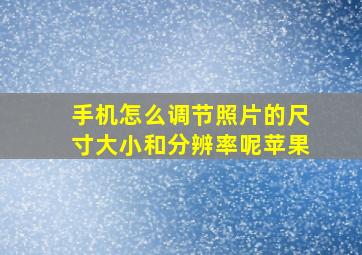 手机怎么调节照片的尺寸大小和分辨率呢苹果