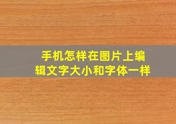 手机怎样在图片上编辑文字大小和字体一样