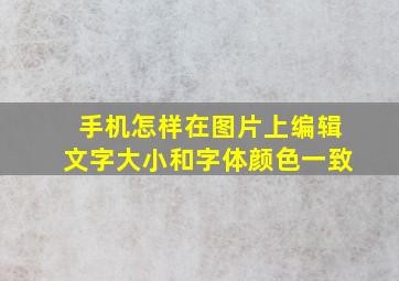 手机怎样在图片上编辑文字大小和字体颜色一致