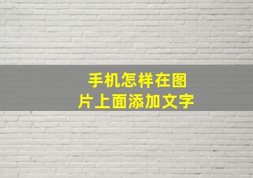 手机怎样在图片上面添加文字