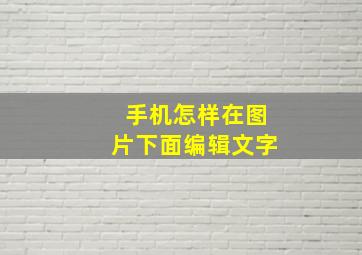 手机怎样在图片下面编辑文字