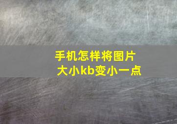 手机怎样将图片大小kb变小一点