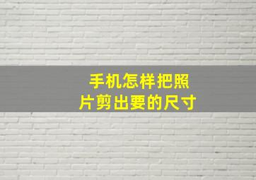 手机怎样把照片剪出要的尺寸