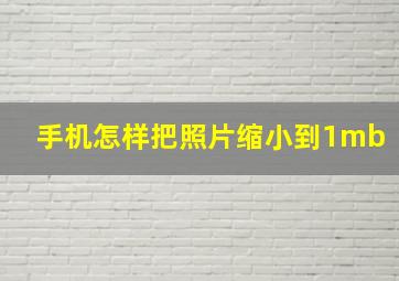 手机怎样把照片缩小到1mb