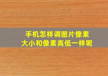 手机怎样调图片像素大小和像素高低一样呢