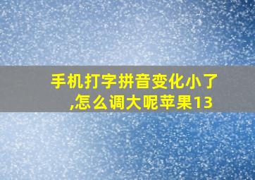 手机打字拼音变化小了,怎么调大呢苹果13