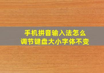 手机拼音输入法怎么调节键盘大小字体不变