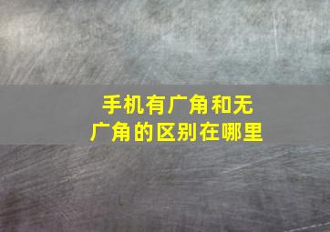 手机有广角和无广角的区别在哪里