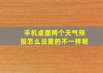 手机桌面两个天气预报怎么设置的不一样呢