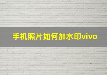 手机照片如何加水印vivo