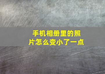 手机相册里的照片怎么变小了一点