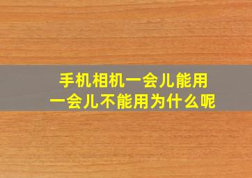 手机相机一会儿能用一会儿不能用为什么呢