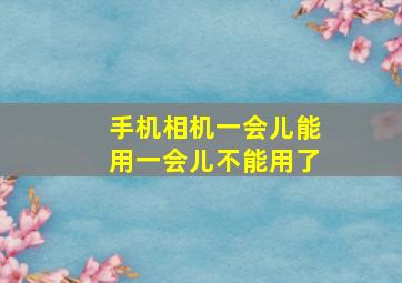 手机相机一会儿能用一会儿不能用了