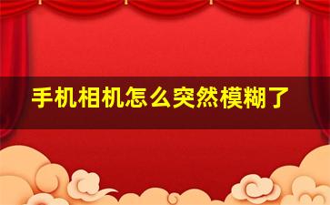 手机相机怎么突然模糊了