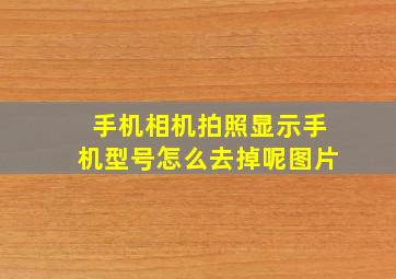 手机相机拍照显示手机型号怎么去掉呢图片