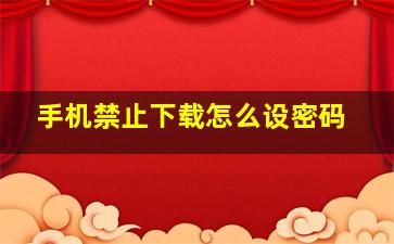 手机禁止下载怎么设密码