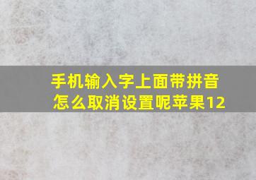 手机输入字上面带拼音怎么取消设置呢苹果12