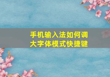 手机输入法如何调大字体模式快捷键