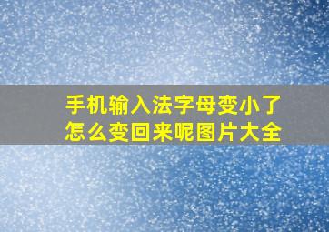 手机输入法字母变小了怎么变回来呢图片大全