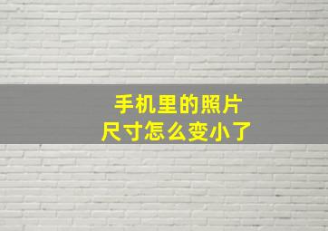 手机里的照片尺寸怎么变小了