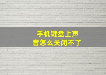 手机键盘上声音怎么关闭不了