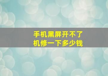 手机黑屏开不了机修一下多少钱