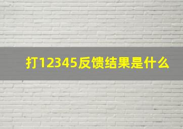 打12345反馈结果是什么