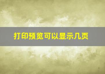 打印预览可以显示几页