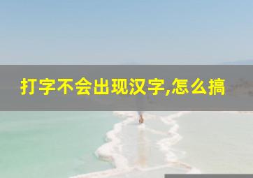 打字不会出现汉字,怎么搞