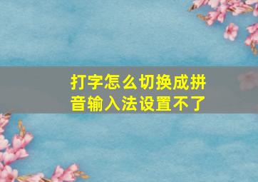 打字怎么切换成拼音输入法设置不了