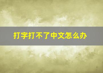 打字打不了中文怎么办