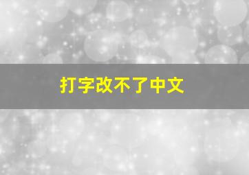 打字改不了中文