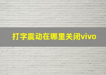 打字震动在哪里关闭vivo