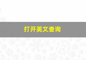 打开英文查询