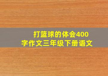 打篮球的体会400字作文三年级下册语文