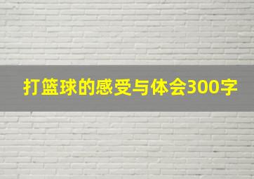 打篮球的感受与体会300字