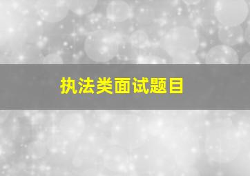 执法类面试题目