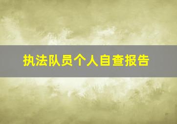 执法队员个人自查报告