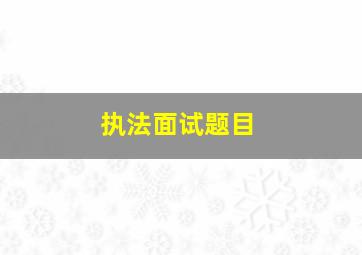 执法面试题目