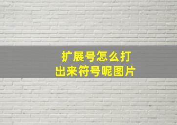 扩展号怎么打出来符号呢图片