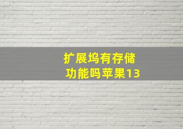 扩展坞有存储功能吗苹果13