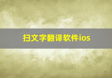 扫文字翻译软件ios