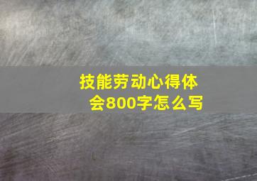 技能劳动心得体会800字怎么写