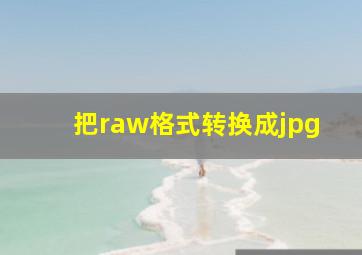 把raw格式转换成jpg