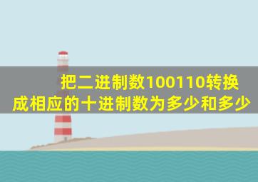 把二进制数100110转换成相应的十进制数为多少和多少