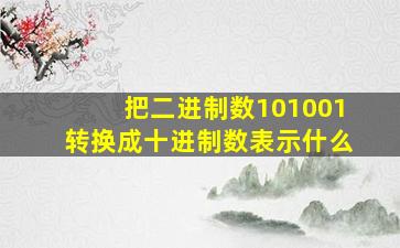 把二进制数101001转换成十进制数表示什么