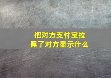 把对方支付宝拉黑了对方显示什么